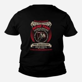 Schwarzes Herren Kinder Tshirt mit Motorrad-Adler-Print & Meine Frau Slogan - Seseable