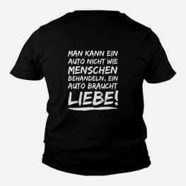 Schwarzes Kinder Tshirt für Auto-Liebhaber mit Spruch, Fahrzeug Enthusiast Design - Seseable