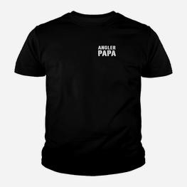 Angler Papa Schwarzes Kinder Tshirt, Perfektes Geschenk für Fischer-Väter - Seseable