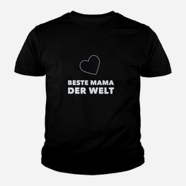 Beste Mama der Welt Schwarzes Kinder Tshirt, Muttertag Herz Design - Seseable