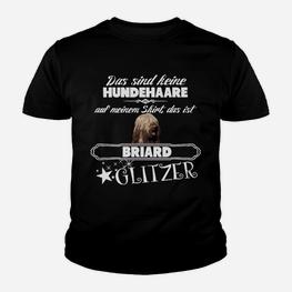 Briard Glitzer Hundefreunde Kinder Tshirt, Fun Glänzende Hundemotiv Mode - Seseable