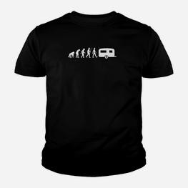 Camping Evolution Herren Kinder Tshirt, Lustiges Zelten Motiv - Seseable