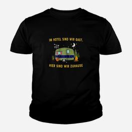 Camping-Liebhaber Kinder Tshirt mit Wohnwagen & Spruch, Zuhause Gefühl - Seseable