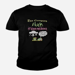 Camping-Themen-Kinder Tshirt: Campers Fluch – Regen & Besuch, Outdoor-Fans - Seseable