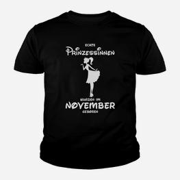Echte Prinzessinnen November Geburtstags-Kinder Tshirt, Vintage Geschenk - Seseable