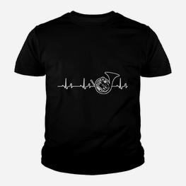 EKG Herzschlag Trompete Kinder Tshirt, Herren Musikliebhaber Design - Seseable