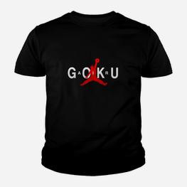 Goku Jumpman Schwarzes Kinder Tshirt, Anime-inspiriertes Design für Fans - Seseable