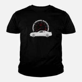 Herren Kinder Tshirt Oldtimer & Tacho, Klassisches Auto-Liebhaber, Schwarz - Seseable