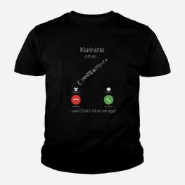 Humorvolles Klarinetten-Kinder Tshirt mit Covid-19 Spruch, Musikliebhaber Tee - Seseable