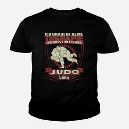 Judo Motiv Kinder Tshirt Schwarz - Ich brauche keine Therapie, nur Judo - Seseable