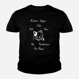 Katzen Liegen Nicht Faul Rum Kinder T-Shirt - Seseable