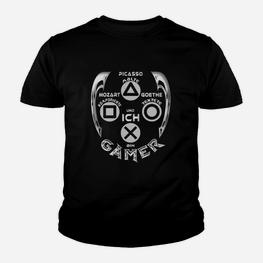 Künstlerisch Inspiriertes Gaming Kinder Tshirt mit Spieleikonen - Seseable