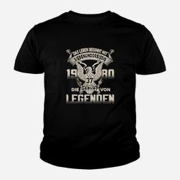 Legendäres Adler 1937 Geburtsjahr Kinder Tshirt Schwarz - Vintage Edition - Seseable