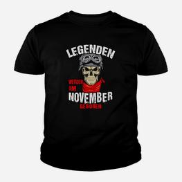 Legendäres November-Skull Kinder Tshirt, Grafikdesign für Geburtstage - Seseable