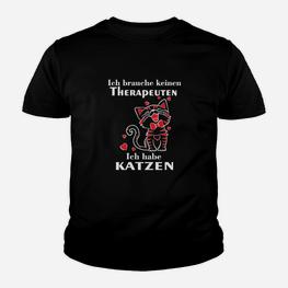 Lustiges Katzen-Therapeut Kinder Tshirt Kein Therapeut, nur Katzen - Seseable