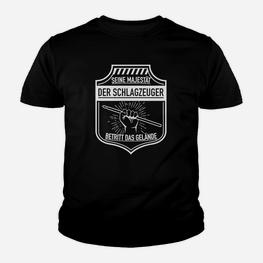Musiker-Themen Kinder Tshirt Majestät der Schlagzeuger, Perfekt für Drummer - Seseable