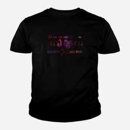 Schwarzes Fitness Kinder Tshirt mit Neon-Text, Motivation - Seseable