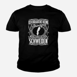 Schweden-Liebhaber Kinder Tshirt, Therapie-Ersatz, Schwarzes Design - Seseable