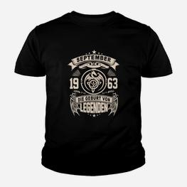 September 1963 Legenden Geburtstag Kinder Tshirt, Retro Vintage Design - Seseable