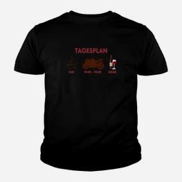 Tagesplan Grillen Kinder Tshirt, Lustiges BBQ Fan Design - Seseable
