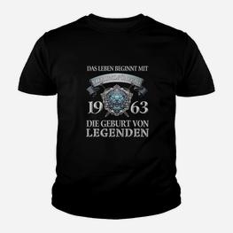 Vintage 1963 Geburtstags-Kinder Tshirt für Legenden, Retro Design - Seseable