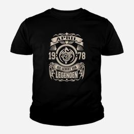 Vintage April 1978 Geburtstags-Kinder Tshirt für Legenden - Seseable