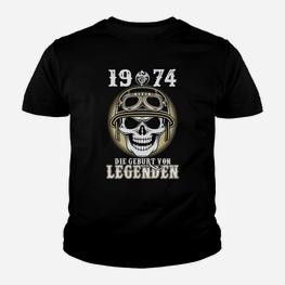 Vintage Schädel 1974 Legendengeburt Kinder Tshirt, Retro Design - Seseable