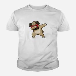 Dabbing Pug Kinder Tshirt, Lustiges Hundemotiv für Pug Fans - Seseable