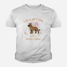 Das Leben Ist Mit Eineme Belgian Malinois Hund Kinder T-Shirt - Seseable