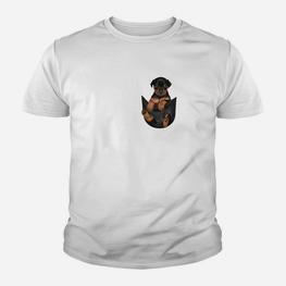 Rottweiler-Welpen Taschenmotiv Unisex Kinder Tshirt, Tierliebhaber Design - Seseable