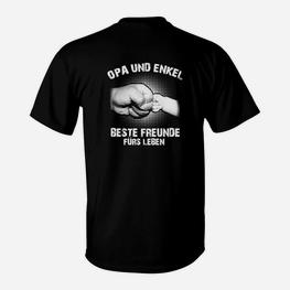 Opa und Enkel Beste Freunde T-Shirt, Schwarzes Tee fürs Leben - Seseable