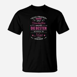 Damen Mai Geburtstagsshirt, Glitzer 'Besten im Mai Geboren' - Seseable