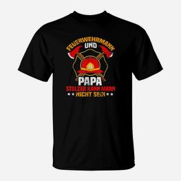 Feuerwehr Papa Vatertags Geschenk Freiwillige Feuerwehr 3 T-Shirt - Seseable