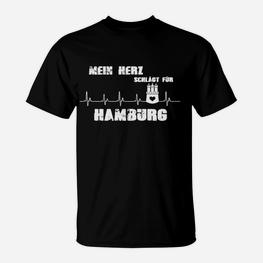 Hamburg Herzschlag EKG T-Shirt, Mein Herz schlägt für Hamburg Design - Seseable