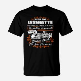 Leseratte T-Shirt mit lustigem Spruch für Buchliebhaber - Seseable