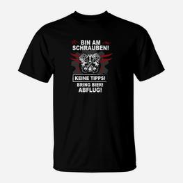 Lustiges Mechaniker T-Shirt Bin am Schrauben! Keine Tipps! Bring Bier! - Seseable
