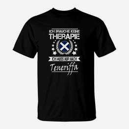 Lustiges Teneriffa-Therapie T-Shirt Schwarz für Urlauber - Seseable