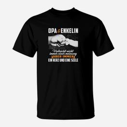 Opa & Enkelin Herz T-Shirt, Verbundenheit Familie Liebe Design - Seseable