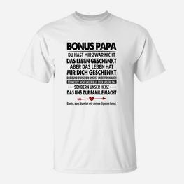 Bonus Papa T-Shirt mit Dankesbotschaft, Perfektes Präsent für Stiefvater - Seseable