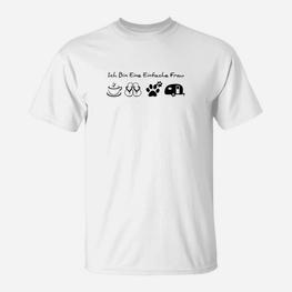 Lustiges Damen Shirt Ich Bin Eine Einfache Frau - Katzen, Kaffee, Gaming Motiv - Seseable