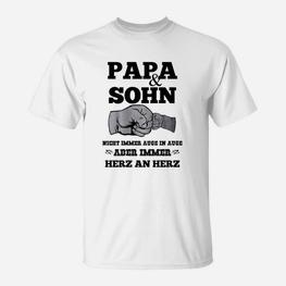 Papa & Sohn Handabdruck T-Shirt, Herz an Herz Design - Seseable