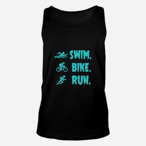 Herren Triathlon Unisex TankTop Swim. Bike. Run. Motivation, Schwarz - Seseable De