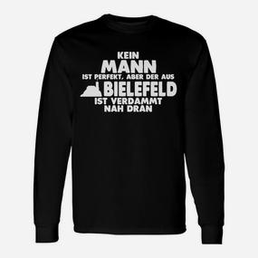 Bielefeld Langarmshirts mit Spruch - Kein Mann ist Perfekt, Nähe zur Perfektion - Seseable De