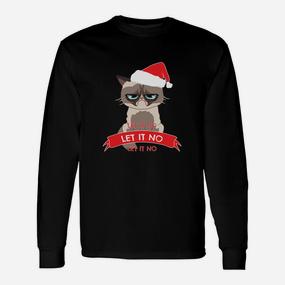 Grumpy Cat Santa Lass es Nein Festliches Langarmshirts, Weihnachten - Seseable De