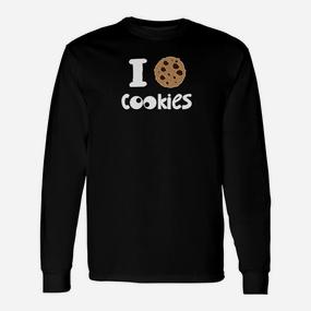 I Love Cookies Grafik-Langarmshirts, Lustiges Tee für Keks-Liebhaber - Seseable De