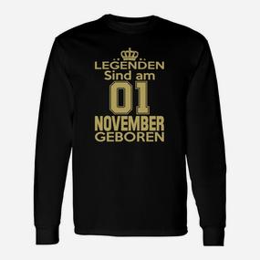 Legenden Sind Am 01 November Geboren Langarmshirts - Seseable De