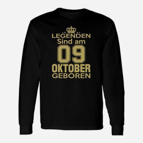 Legenden Sind Am 09 Oktober Geboren Langarmshirts - Seseable De