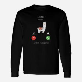 Lustiges Lama Anruf-Witz Langarmshirts - Ich Muss Gehen, Lama Ruft! - Seseable De
