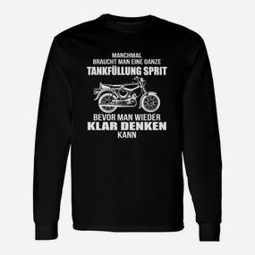 Motorrad Langarmshirts Spruch, Biker Spirit Tankfüllung Klar Denken Tee - Seseable De