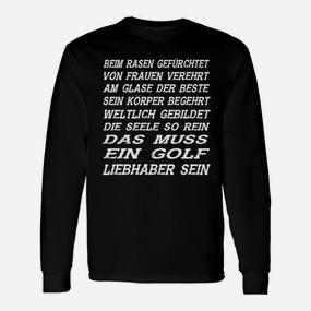 Schwarzes Golf-Liebhaber Langarmshirts, Witziger Spruch für Golfer - Seseable De